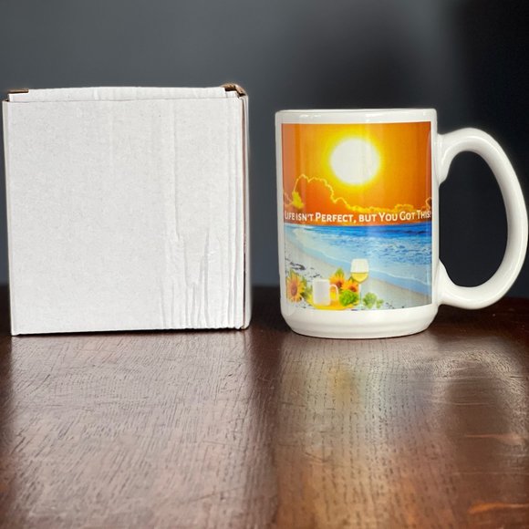 15oz Life isn't Perfect Novelty Mug with Large Handle - Picture 4 of 4